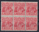 AUSTRALIA 1931/36  KGV  2P  BLOCK Of  6 INVERTED WMK  MNH - Neufs