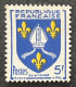 FRA1005U1 - Armoiries De Provinces (VII) - Saintonge - 5 F Used Stamp - 1954 - France YT 1005 - 1941-66 Coat Of Arms And Heraldry