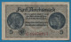 DEUTSCHES REICH 5 MARK ND (1940-1945) # G.19478647 P# R138b Occupied Territories - WWII Reichskreditkasse - Tweede Wereldoorlog