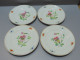 -4 ASSIETTES PORCELAINE De PARIS UNE PENSEE Au CENTRE 4 FLEURS Sur L'aile    E - Andere & Zonder Classificatie