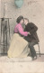 COUPLE - Un Couple S'embrassant - Blouse Rose - Carte Postale Ancienne - Paare