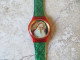 Montre Contemporaine Fantaisie Fond Du Cadran Santa Claus Père Noel Bracelet Plastique Vert Moucheté - Moderne Uhren