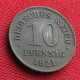 Germany 10 Pfennig 1921 KM# 26 Lt 1436 *VT  Alemania Allemagne Alemanha Deutsches Reich - Autres & Non Classés