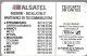 CARTE-PRIVEE-50U-GemA-D339-ALSATEL-R° Glacé-Utilisé-TBE - Ad Uso Privato