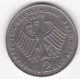 2 Deutsche Mark 1970 J HAMBOURG , Theodor Heuss , Cupronickel, KM# A127 - 2 Marcos