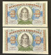 CRBS0910 PAREJA CORRELATIVA BILLETES ESPAÑA 2 PESETAS EMISION 1936 SIN CIRCULAR - 1-2 Pesetas