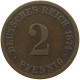 GERMANY EMPIRE 2 PFENNIG 1874 C #s084 0515 - 2 Pfennig