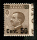 Regno - Vittorio Emanuele III - 1923/27 - Michetti 50 Cent Su 40non Dentellato A Destra Con Bordo Foglio (139w) - Gomma  - Autres & Non Classés