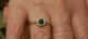 Delcampe - Ring Met Safier En Diamanten In Witgoud (14K), Maat 55 (17,5) - Ring