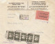 Russia USSR 1935 Registered Express Cover Moscow 9 City PO -> Biel Switzerland Worker 15 Kop Strip Of Five (x84) - Storia Postale