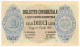 10 LIRE BIGLIETTO CONSORZIALE REGNO D'ITALIA 30/04/1874 QFDS - Biglietti Consorziale