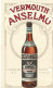 STORIA POSTALE 11/8/1913 CARTOLINA PUBBLICITARIA VERMOUTH ANSELMO CON CENT. 5 E 10 LEONI N. 81/82 - Publicidad