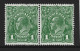 Australia 1926 - 1930 1d Green KGV Definitive SM Wmk Perf 14 Horizontal Pair Both With ACSC Listed Varieties FU - Used Stamps