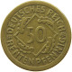 WEIMARER REPUBLIK 50 RENTENPFENNIG 1924 E  DEZENTRIERT REVERSE #t029 0223 - 50 Renten- & 50 Reichspfennig