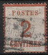 TIMBRE ALSACE LORRAINE 2c BRUN ROUGE N° 2 OBLITERE - SIGNE ROUMET - COTE 240 € - Gebraucht