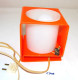 C308 Lampe Cube Orange Stella - Vintage 1970 - Art Deco - Art Nouveau / Art Déco