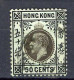 H-K  Yv. N° 116 ; SG N°111a Fil CA Mult (o) 50c Noir Et Gris S Vert, Dos Blanc George V Cote 6 Euro BE R 2 Scans - Usados