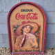 SUPERBE COCA-COLA PLAQUE PUBLICITAIRE BOIS BOUTEILLE EN RELIEF 1980 - Insegne