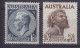 Australia 1953 Mi. 220-21, George VI. & Aborigine, Complete Set, MH* - Ongebruikt