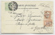 MONACO 5C VERT SEUL CARTE MONTE CARLO 1903 TO ITALIA TAXE 5C+10C GENOVA + REFUSE - Briefe U. Dokumente