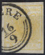 O 1850, 5 Cent. Giallo Ocra, Usato, Cert. Steiner (Sass. 1) - Lombardy-Venetia