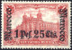 * 1906/11, Germania Mit Wz. 1, Aufdruck Marocco, 1 P 25 C Auf 1 M Karminrot, Geflazt, Mi. 43 - Marocco (uffici)