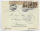 HELVETIA SUISSE 12CX2+1C LETTRE COVER BANHPOST AMBULANT 11.IX.1915 + CENSURE OUVERT + MINISTERE DE LA GUERRE PONTARLIER - Annullamenti