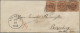 Denmark: 1854 4s. Orange-brown Horiz. Strip Of Three Used On Small Sealed Cover - Sonstige & Ohne Zuordnung