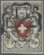 Schweiz: 1850, Ortspost 2½ Rp. Schwarz/rot Mit Kreuzeinfassung, Type 10, Farbfri - Gebraucht