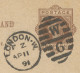 GB 1891, QV 1d Brown Fine Postcard (horizontal Crease)  With Barred Duplex-cancel "LONDON-W. / W / 6" (Western District, - Covers & Documents