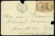 Obl. 21 -- 10c. Bistre X 2 Obl "EU", S/devant De Lettre Frappée Du CàD De L'EXPOSITION UNIVERSELLE POSTES Du 22 Août 186 - 1862 Napoleon III