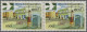 Laos: 1982 100k. Horizontal Pair Overprinted "1982", With Variety "inverted "8" - Laos