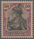 Deutsches Reich - Germania: 1900 50 (Pf.) Dunkelbräunlichlila/rotschwarz Auf Mat - Unused Stamps