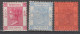 HONG KONG (CHINA) - 1882 - YVERT N°33+37+41 * MH (CHARNIERE FORTE - NO THIN) - FILIGRANE CA - COTE 2020 = 85 EUR - Ongebruikt