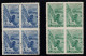 1950 Soccer Football World Cup In Brazil Uruguay MNH Block Of 4 + Perf Varieties - 1950 – Brazilië