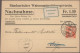 Schweiz - Privatganzsachen: 1908, Bestand Von Runed 170 Gebrauchten Nachnahme-Pr - Stamped Stationery