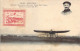 Vignette Rouge Semaine D'aviation Lyon Aviation 1910 Sur Carte De L'aviateur Molon Sur Monoplan Blériot - Aviation