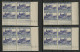 TUNISIE N° 214 12 Blocs Avec Coin Daté Du 24/3/41 Neuf Sans Charnière ** (MNH) TB - Unused Stamps