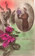 FANTAISIES - Un Militaire Tenant Un Bouquet De Fleurs - Colorisé - Carte Postale Ancienne - Hommes