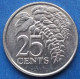 TRINIDAD & TOBAGO - 25 Cents 2014 "Chaconia" KM# 32 Republic (1976) - Edelweiss Coins - Trinité & Tobago