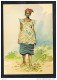 GUINE BISSAU PORTUGUESE GUINEA MULHER FULA & WOMAN ART POSTCARD 1960s ( 2 SCANS ) - Guinea Bissau