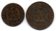 FRANCE, Set Of Two Coins 5, 10 Centimes, Bronze, Year 1854-D, 1853-D,  KM # 777.4, 771.4 - Autres & Non Classés