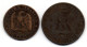 FRANCE, Set Of Two Coins 5, 10 Centimes, Bronze, Year 1854-AM, 1856-MA,  KM # 777.6, 771.6 - Andere & Zonder Classificatie