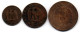FRANCE, Set Of Three Coins 2, 5, 10 Centimes, Bronze, Year 1855-W, 1854-W, 1856-W,  KM # 776.7, 777.7, 771.7 - Autres & Non Classés