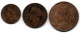 FRANCE, Set Of Three Coins 2, 5, 10 Centimes, Bronze, Year 1855-W, 1854-W, 1856-W,  KM # 776.7, 777.7, 771.7 - Otros & Sin Clasificación