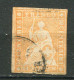 26201 Suisse N°29a° 20 R. Orange Helvetia (Fil De Soie Vert)  1854-62 B/TB - Usati