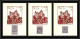 85585/ Maury N°4/6 Grève De Saumur 1953 Violet Sur 3 Cartes Anniversaire Chateau Castle RR - Altri & Non Classificati