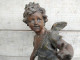 Delcampe - Statue Ange Cupidon Sujet De Pendule Angelot Régule - Métal