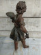 Delcampe - Statue Ange Cupidon Sujet De Pendule Angelot Régule - Metal