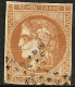 France 43B Bistre- Roux Oblitéré étoile. Cote 750€ - 1870 Bordeaux Printing